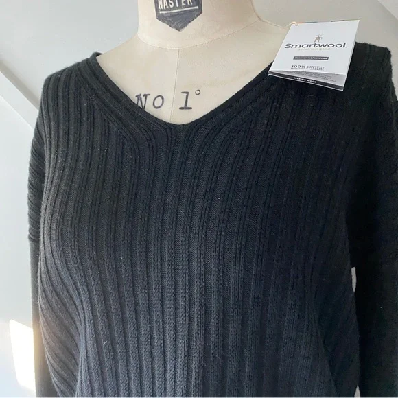 Smartwool Shadow Line V-Neck Ribbed Wool Sweater - S - Picture 5 of 13